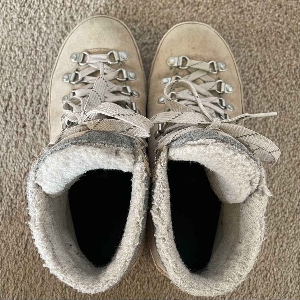 Sorel Out N About Beige Suede Women’s Lace-Up Ankle Boots 8 Waterproof Faux Fur - Picture 10 of 14